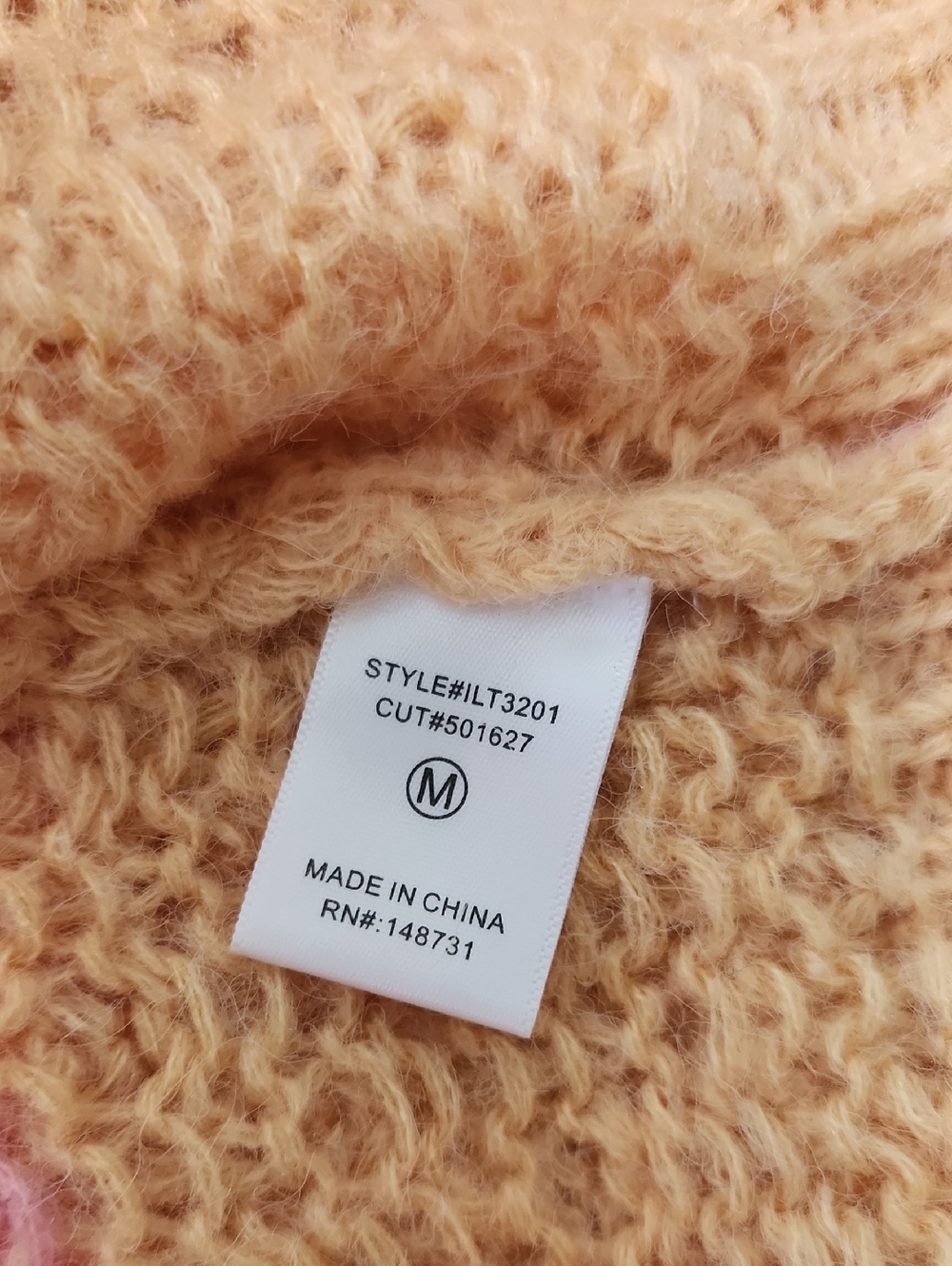 Lalavon Cozy Aesthetic Sweetheart Stitch Striped Cropped Sweater Pink Yellow M - Picture 9 of 16
